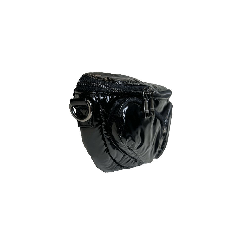 Rachel Double Pocket Puffy Sling/Waist Bag w/Black Resin Cha - Robbi & Angel