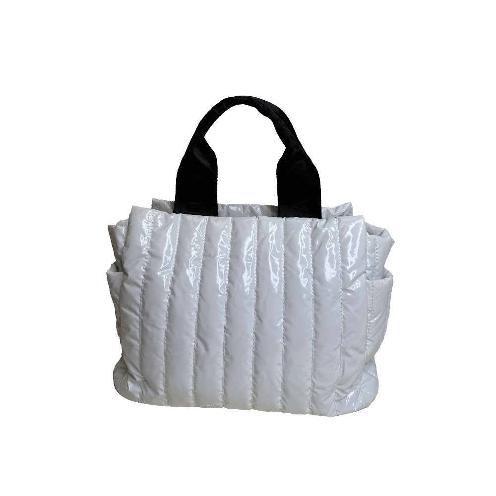 Rosie Quilted Tote w/Black Resin Chain & 2" Adjustable Solid - Robbi & Angel
