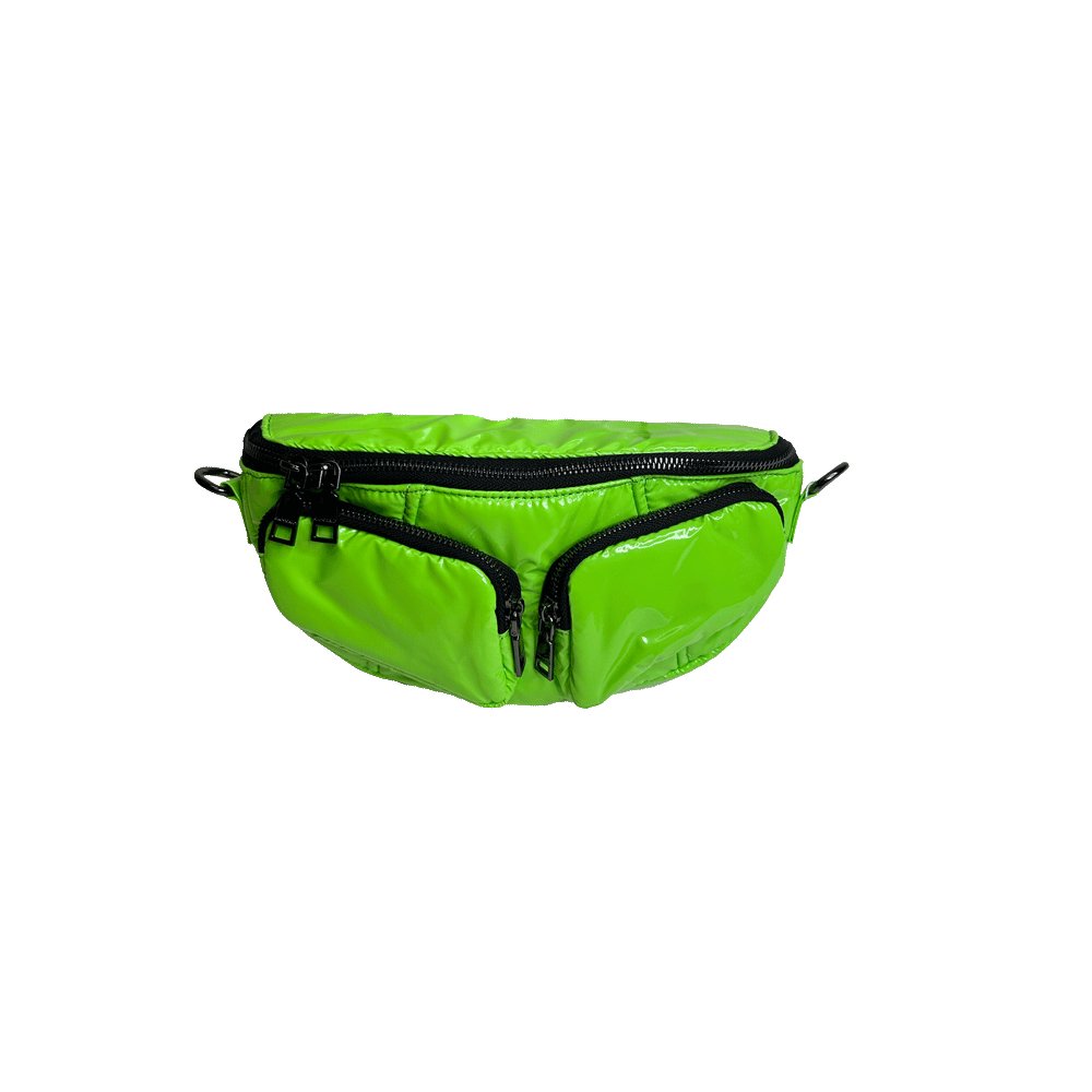 Rachel Double Pocket Puffy Sling/Waist Bag w/Black Resin Cha - Robbi & Angel