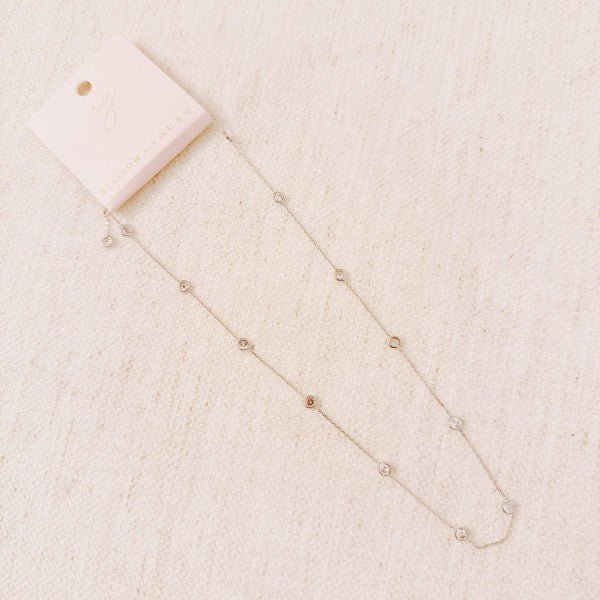 A Dozen Of Bezel Sparkle Station Necklace - Robbi & Angel