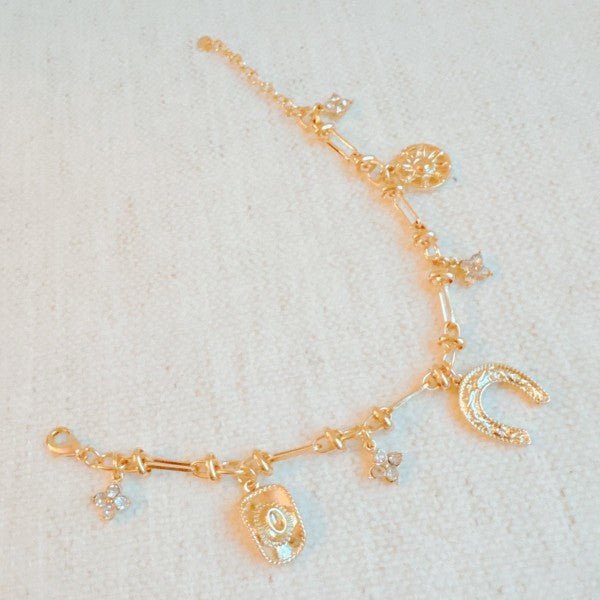 Horseshoe And Clover Multi Charm Bracelet - Robbi & Angel