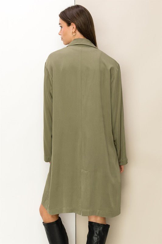 Right Round Button Front Oversized Coat - Robbi & Angel