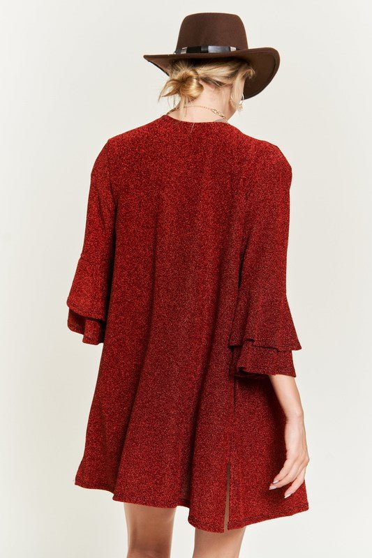 Glitter bell sleeve kimono cardigan - Robbi & Angel