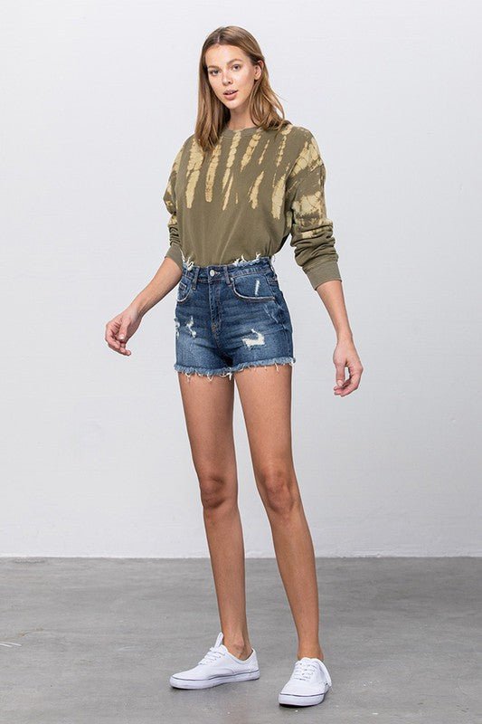 PREMIUM MID - RISE DISTRESSED SHORTS - Robbi & Angel