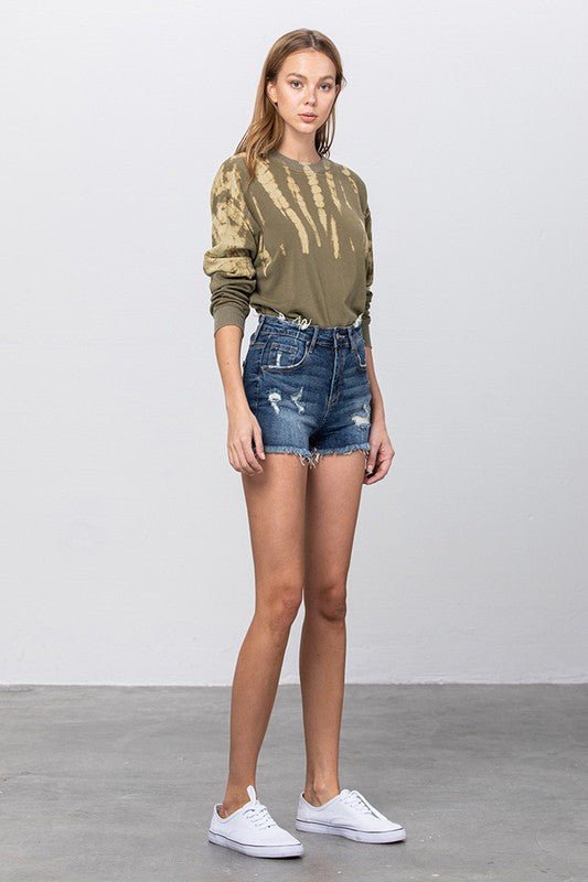 PREMIUM MID - RISE DISTRESSED SHORTS - Robbi & Angel
