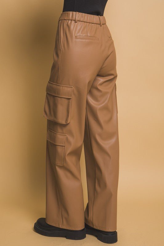 Love Tree PU Leather Cargo Pants - Robbi & Angel