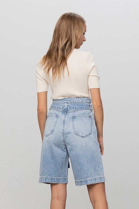 BELTED DENIM BERMUDAS - Robbi & Angel