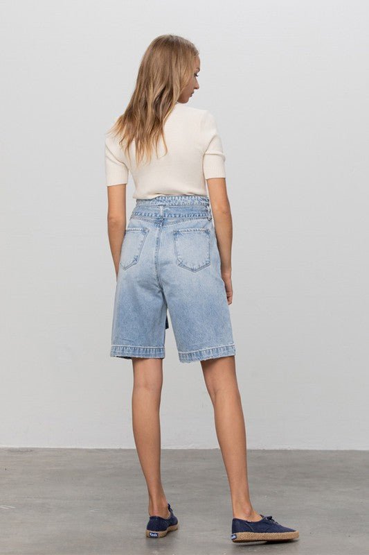 BELTED DENIM BERMUDAS - Robbi & Angel