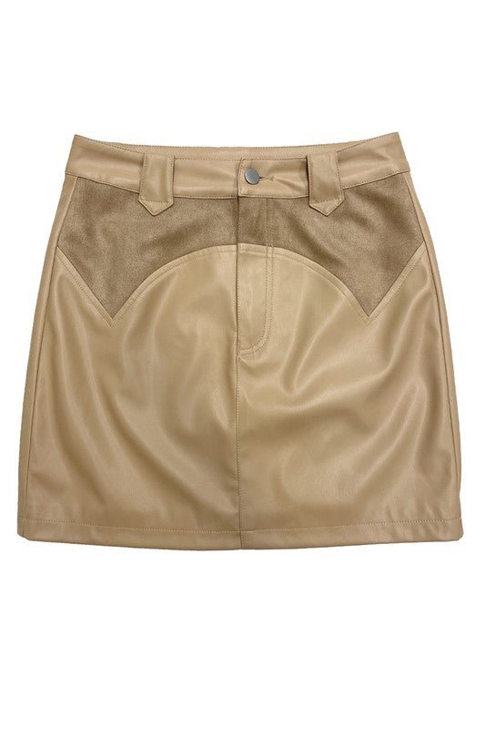 Western contrast pleather mini skirt - Robbi & Angel