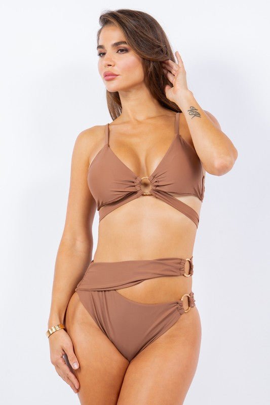 TWO PIECE WRAPPING WITH MULTI O RING BIKINI - Robbi & Angel