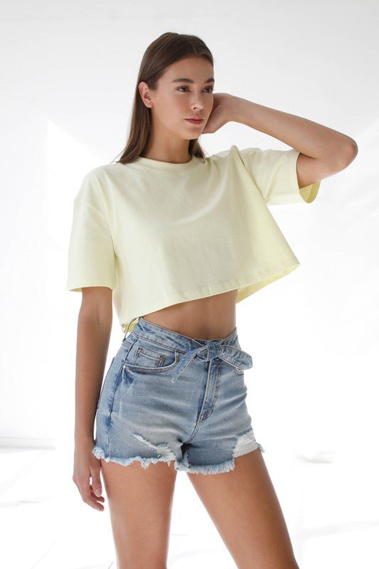 FRONT RIBBON TIE DETAIL SHORTS - Robbi & Angel