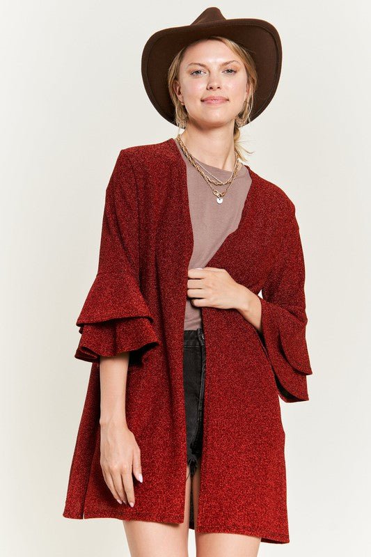 Glitter bell sleeve kimono cardigan - Robbi & Angel
