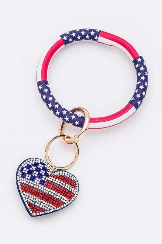 Stone Heart Flag Key Chain Bracelet - Robbi & Angel