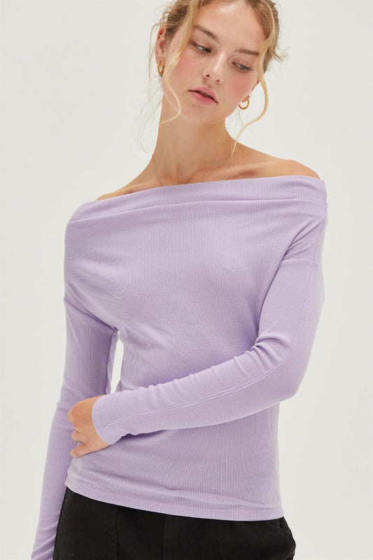 HYFVE Off Shoulder Ribbed Knit Top - Robbi & Angel