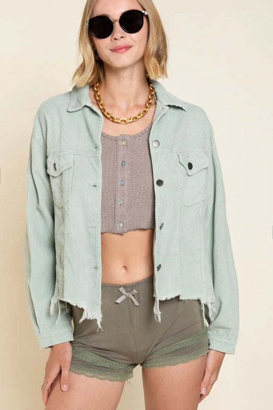 POL Button Down Corduroy Trucker Jacket - Robbi & Angel