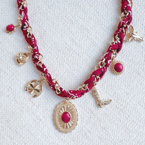 Wild West Desert Charm Scarf Necklace - Robbi & Angel