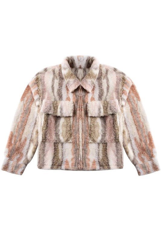 Marble printed sherpa jacket - Robbi & Angel