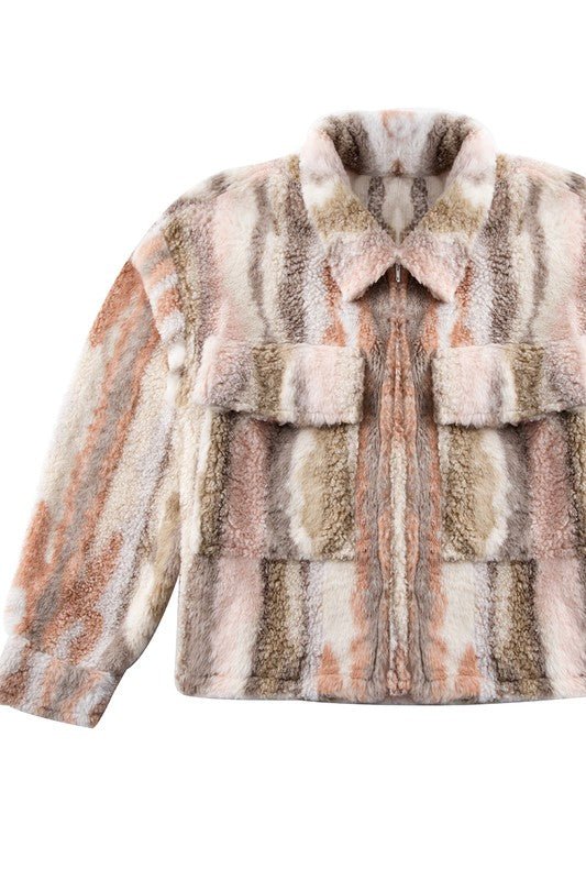 Marble printed sherpa jacket - Robbi & Angel
