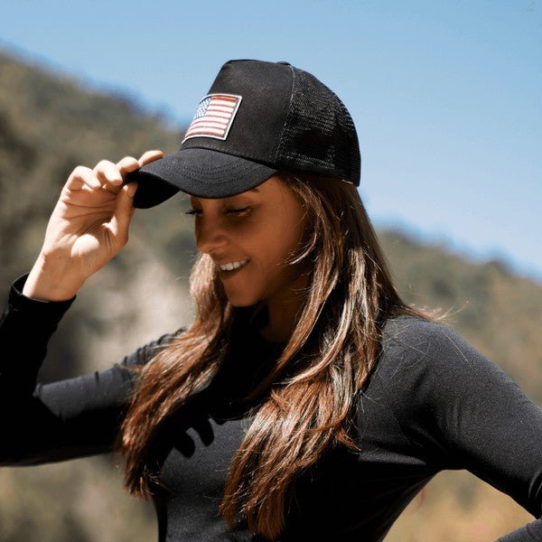 American Flag Unisex Trucker Hat - Robbi & Angel