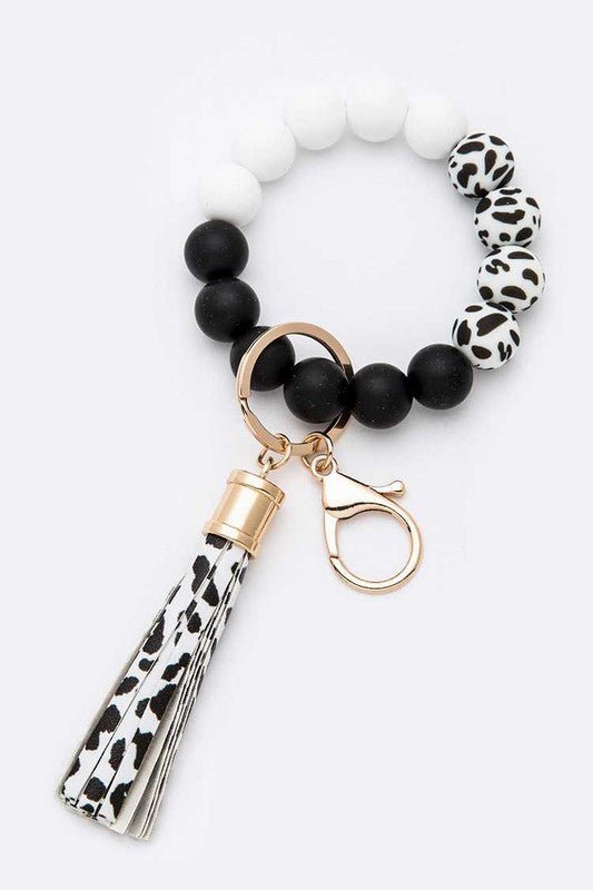 Silicon Printed Beads Tassel Bracelet Key Chain - Robbi & Angel