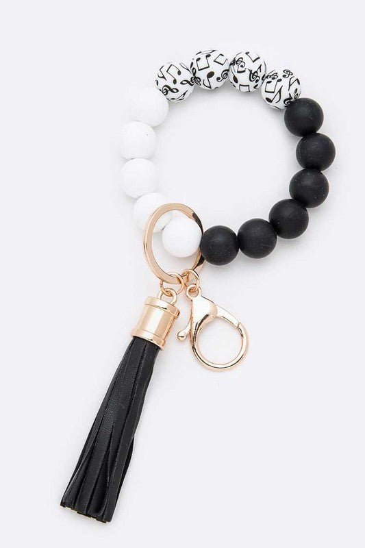 Silicon Printed Beads Tassel Bracelet Key Chain - Robbi & Angel