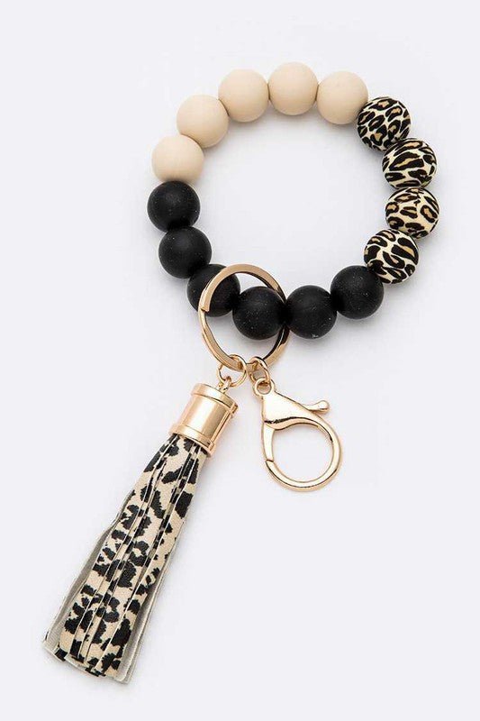 Silicon Printed Beads Tassel Bracelet Key Chain - Robbi & Angel