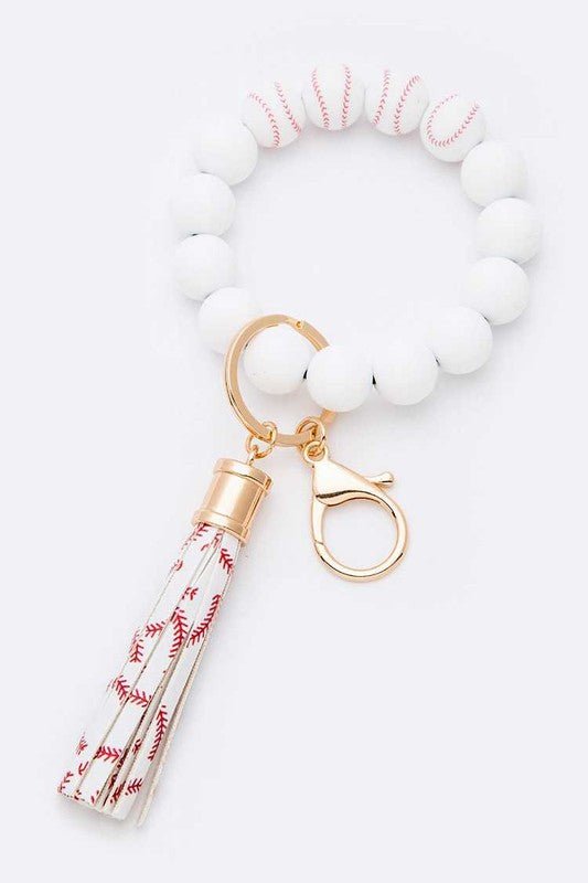 Silicon Printed Beads Tassel Bracelet Key Chain - Robbi & Angel