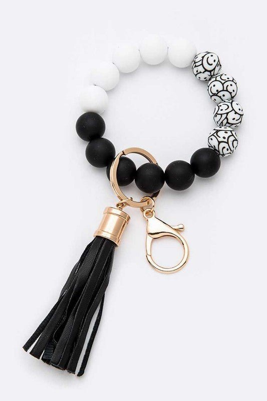 Silicon Printed Beads Tassel Bracelet Key Chain - Robbi & Angel