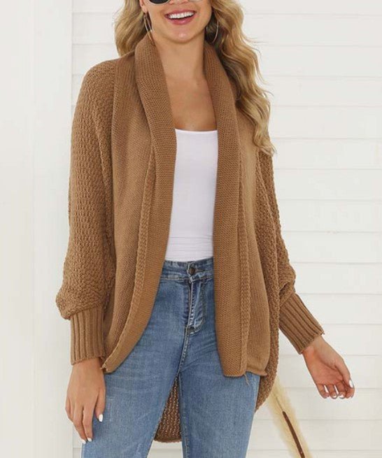 Khaki Contrast Knit Cardigan - Robbi & Angel