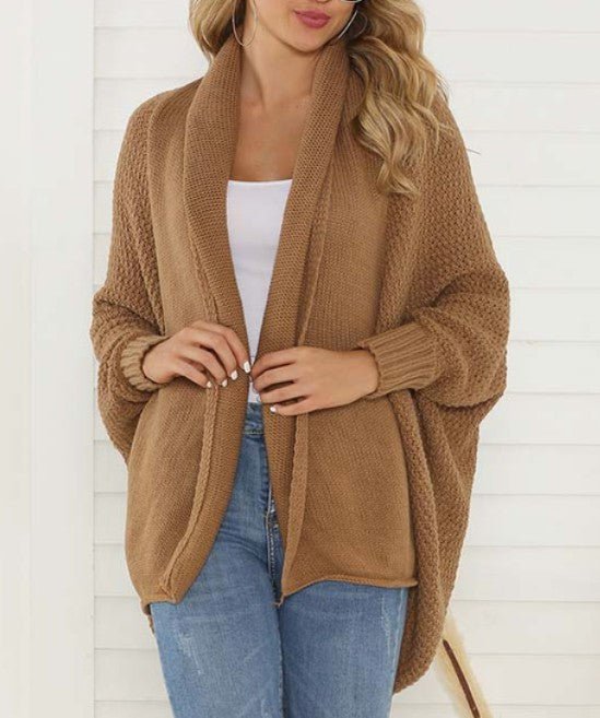 Khaki Contrast Knit Cardigan - Robbi & Angel