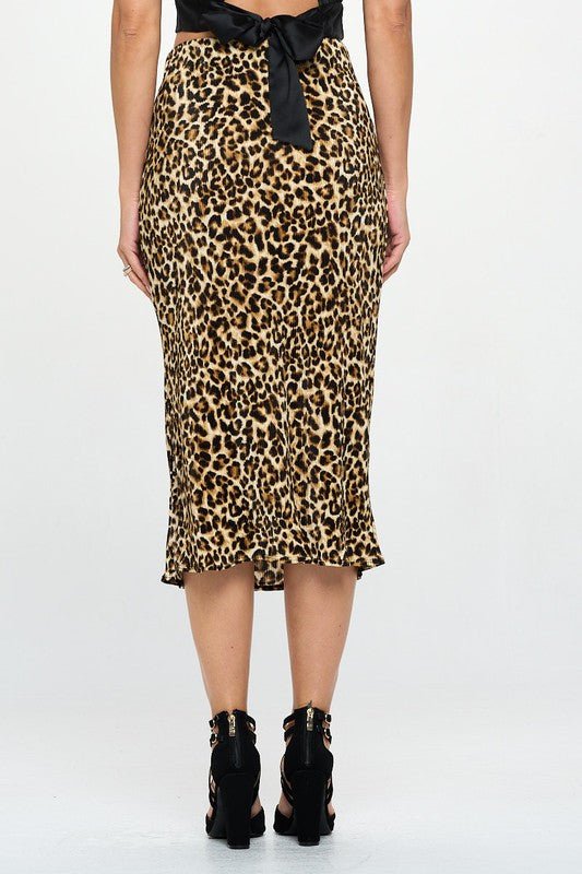 Made in USA Leopard Print Plisse Midi Skirt - Robbi & Angel