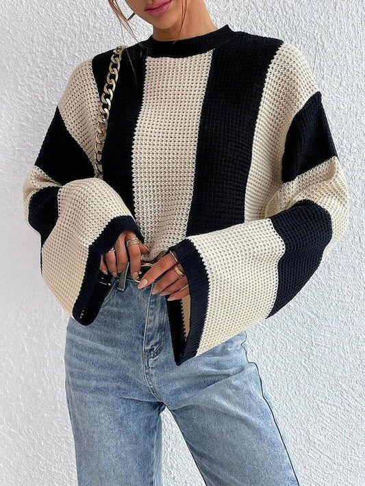 Color block striped bell sleeve sweater - Robbi & Angel