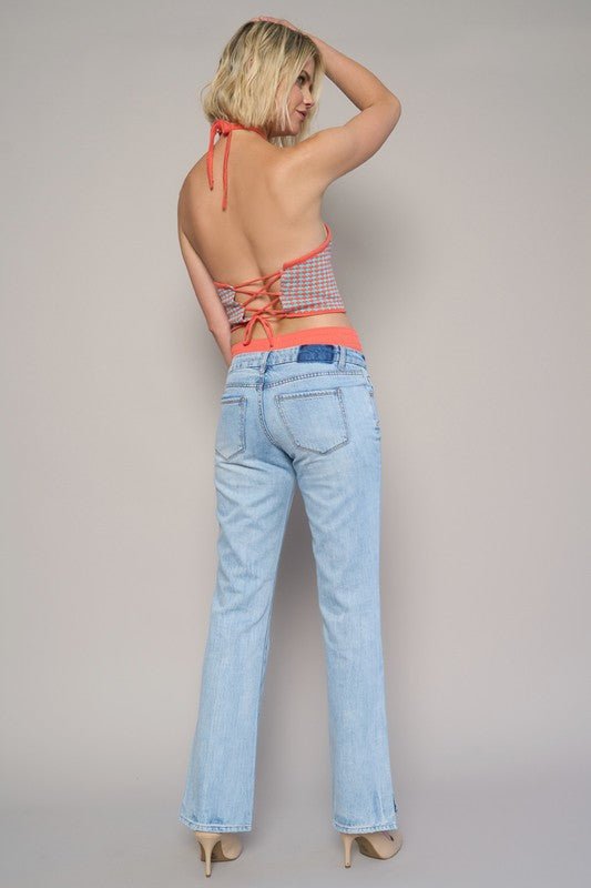 Low Rise Straight Jeans - Robbi & Angel