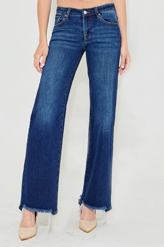 RISEN Full Size Low Rise Wide Leg Jeans Plus Size - Robbi & Angel