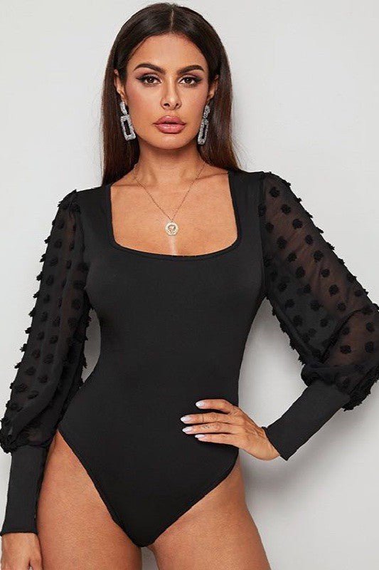 Swiss dot long sleeve bodysuit - Robbi & Angel