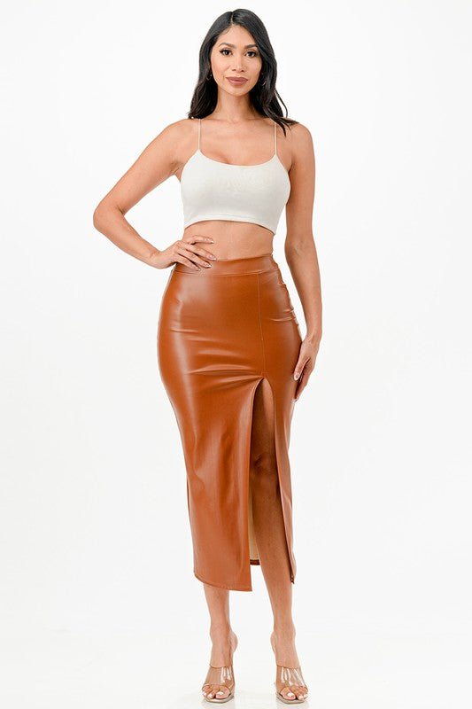 Faux leather skirt