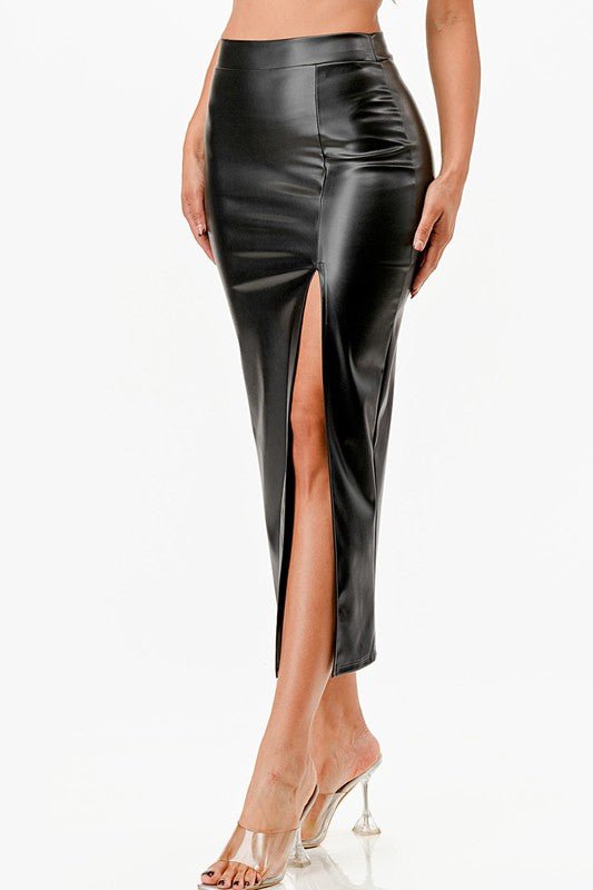 Faux leather skirt