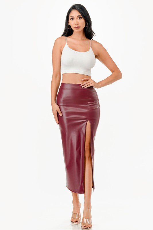 Faux leather skirt