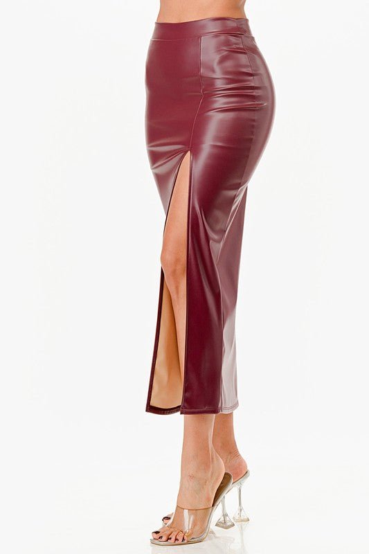 Faux leather skirt