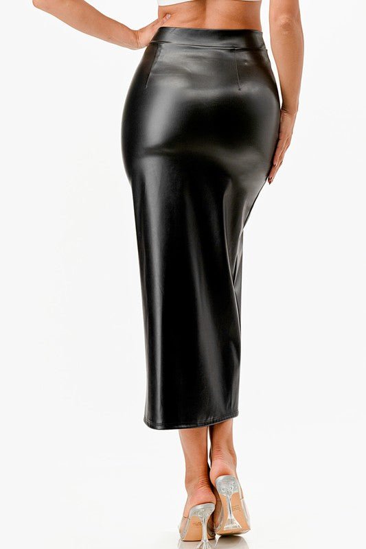 Faux leather skirt