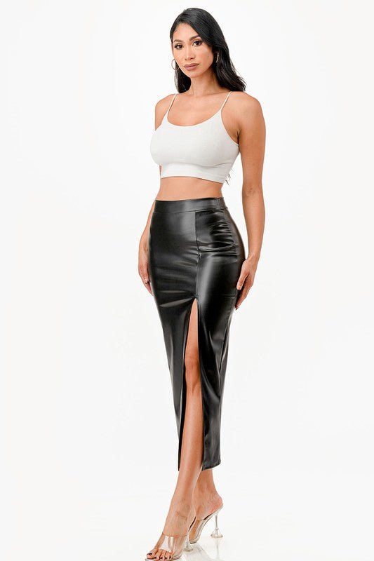 Faux leather skirt