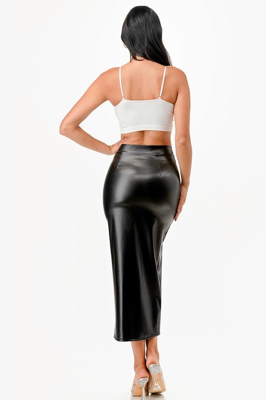 Faux leather skirt