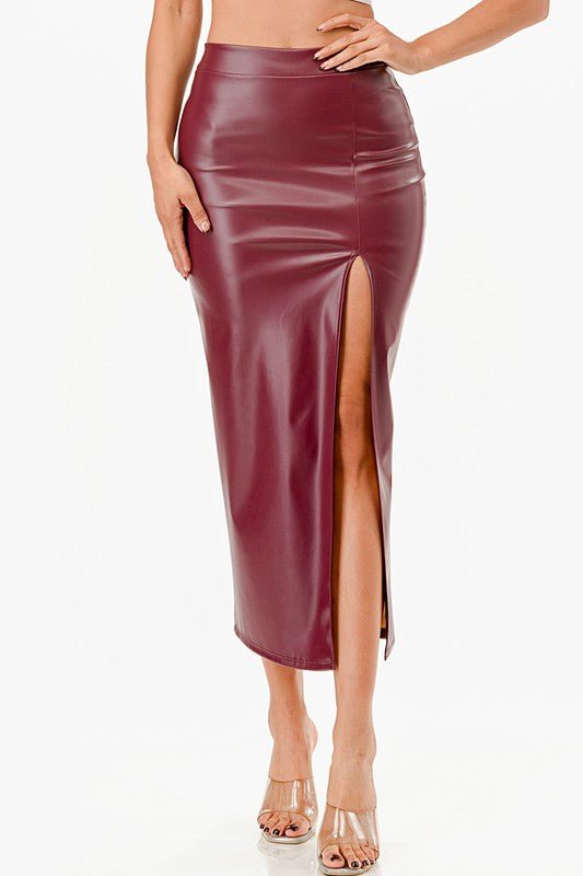 Faux leather skirt