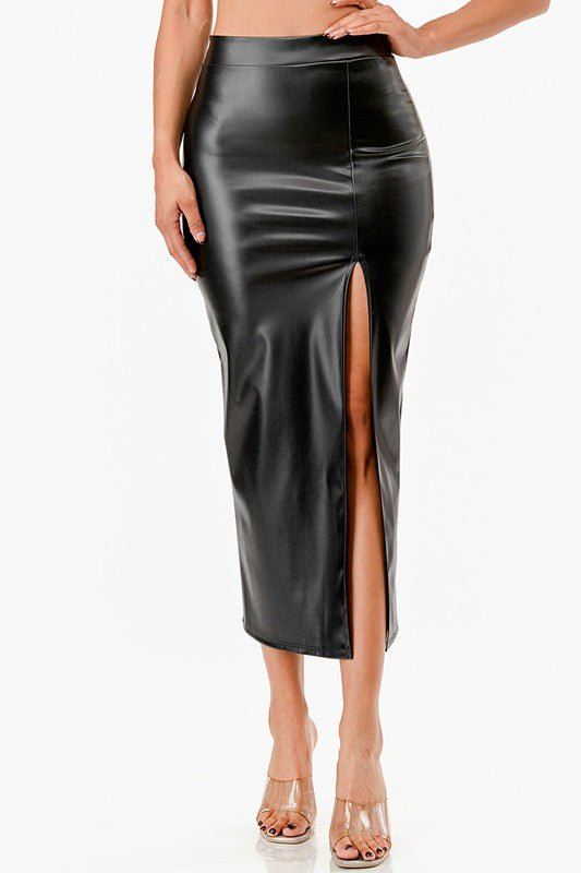 Faux leather skirt