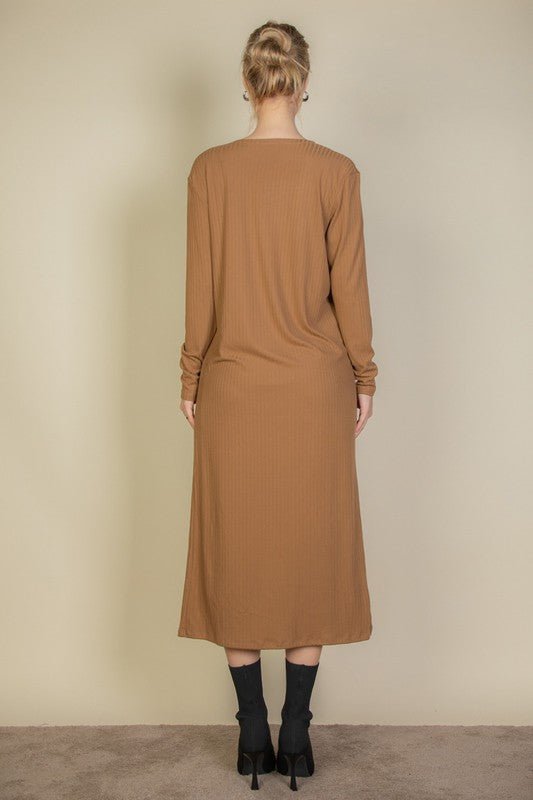 Ribbed Cardigan & Cami Midi Bodycon Dress - Robbi & Angel