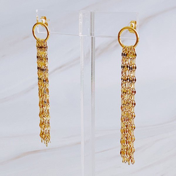 Chain Drape Dangle Earrings - Robbi & Angel