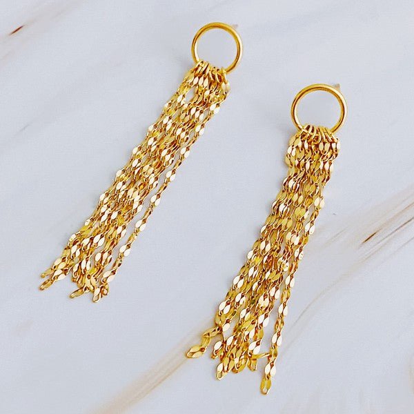 Chain Drape Dangle Earrings - Robbi & Angel