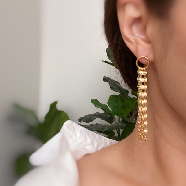 Chain Drape Dangle Earrings - Robbi & Angel