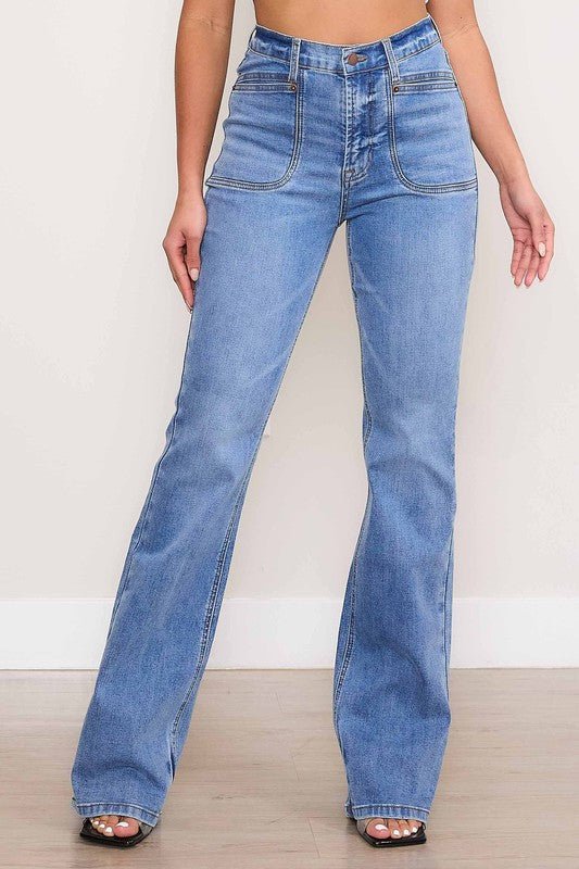 Square Pocket Bootcut Jeans - Robbi & Angel