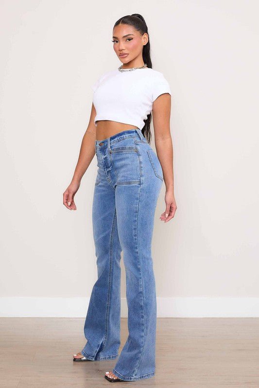 Square Pocket Bootcut Jeans - Robbi & Angel